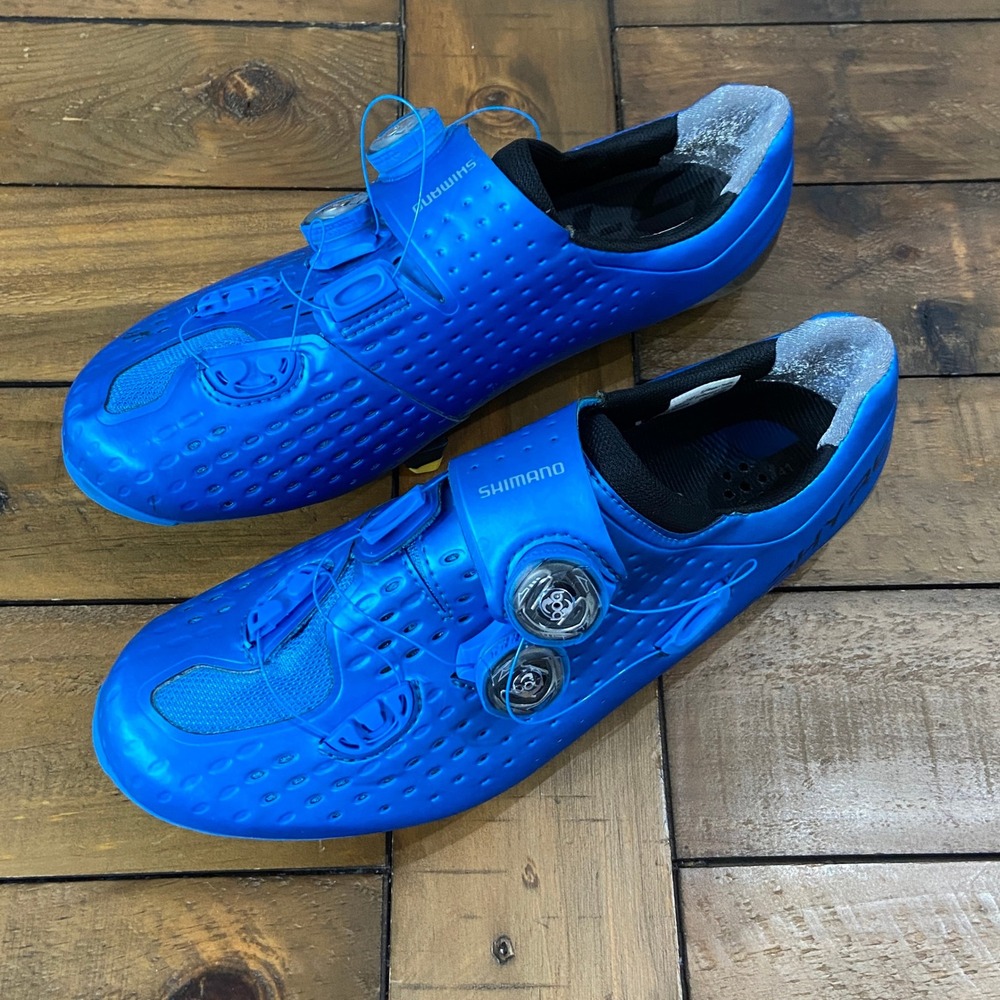 Shimano S-Phyre RC9 RC902 Blue Road Cycling Shoes Mens EU 41 BOA Carbon Sole